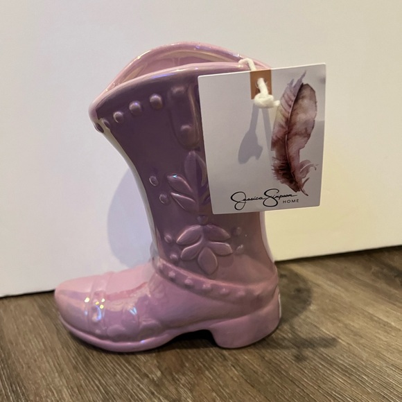 SOLD!!Super Cute Jessica Simpson Iridescent Cowboy Boot Candles-Set of 2- NWT - Picture 3 of 9